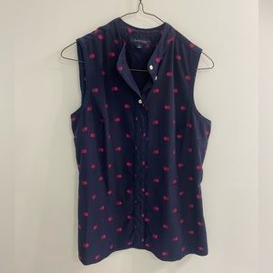 Tommy Hilfiger navy and purple blouse